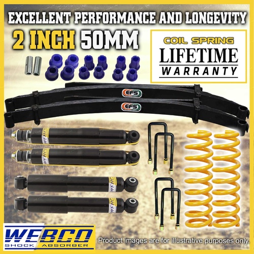 2 Inch Lift Kit Shocks King Springs EFS Leaf for Toyota Landcruiser HZJ78 HZJ79