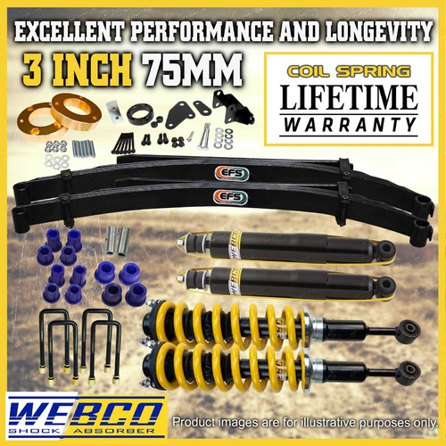 3" 75mm Pre Assembled Lift Kit Diff Drop Shocks EFS Leaf for Ford Ranger 12-18