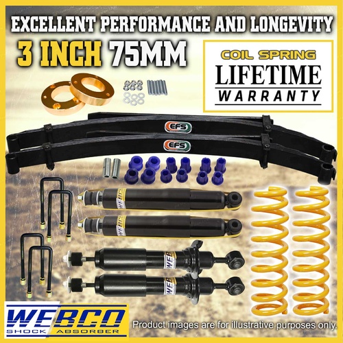 75mm + 50mm Lift Kit Webco Shocks King Coil EFS Leaf for Ford Ranger 12-18