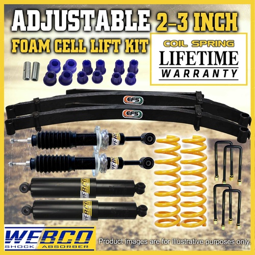 Adjustable 2 - 3 Inch Foam Cell Shocks Lift Kit for Toyota Hilux KUN26 GGN25