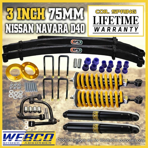 75mm + 50mm Pre Assembled Lift Kit EFS Leaf Control Arm for Nissan Navara D40