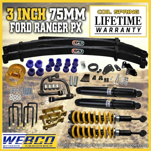 3" Pre Assembled Lift Kit Control Arm EFS Leaf Diff Drop for Ford Ranger 12-18