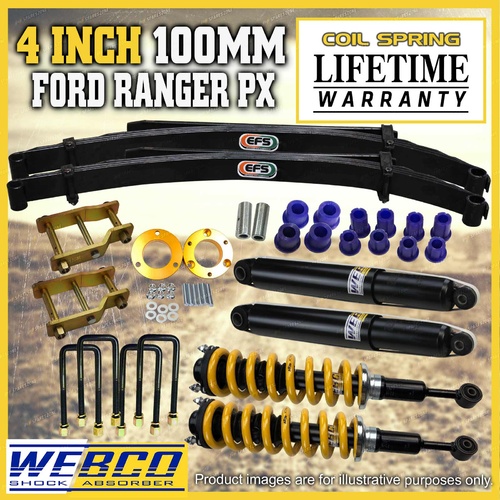 4"100mm Pre Assembled Lift Kit Extended Shackle EFS Leaf for Ford Ranger 12-18