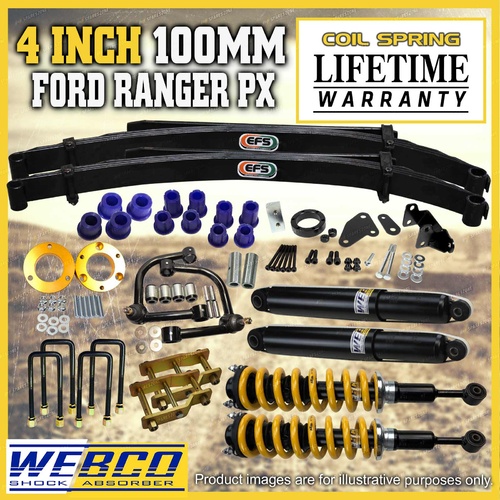 4 Inch 100mm Pre Assembled Lift Kit Control Arm EFS Leaf for Ford Ranger 12-18