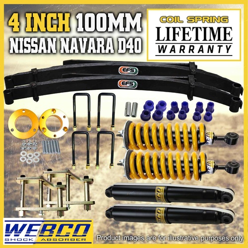 4 Inch 100mm Pre Assembled Lift Kit King Springs EFS Leaf for Nissan Navara D40