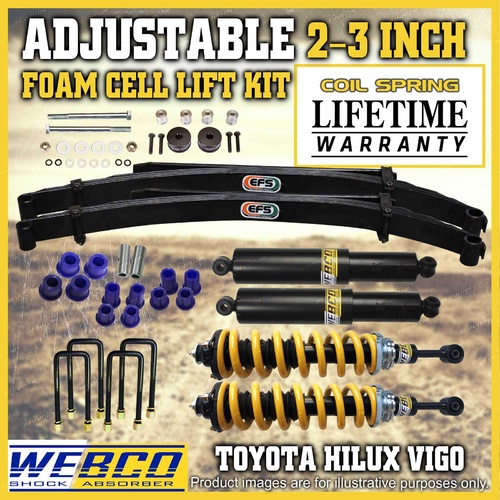 Adjustable 2 - 3 Inch Pre Assembled Foam Cell Lift Kit A for Hilux KUN26 GGN25