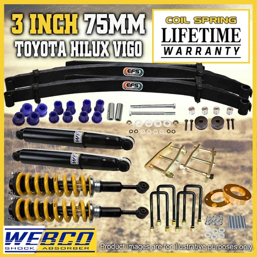 3 Inch Pre Assembled Lift Kit EFS Leaf Diff Drop for Toyota Hilux KUN26 GGN25