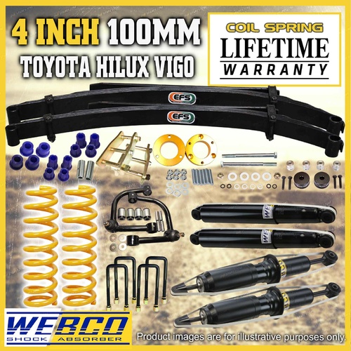 4 Inch 100mm Lift Kit Shocks EFS Leaf Control Arm for Toyota Hilux KUN26 GGN25