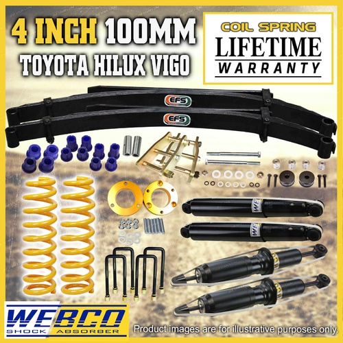 4 Inch 100mm Lift Kit Shocks EFS Leaf Diff Drop for Toyota Hilux KUN26 GGN25