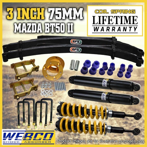 3 Inch Pre Assembled Lift Kit Shocks King Coil EFS Leaf Springs for Mazda BT50