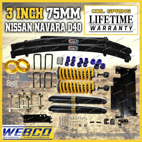 75mm Pre Assembled Lift Kit King Spring EFS Leaf Diff Drop for Nissan Navara D40