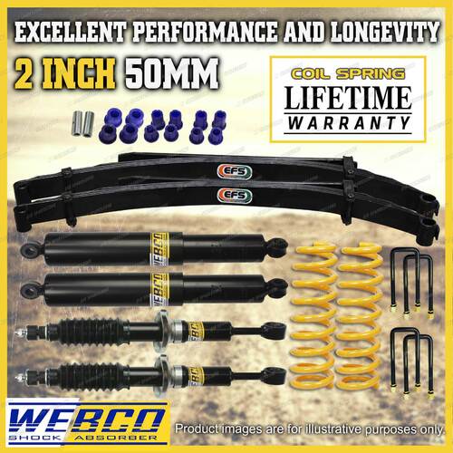 2 Inch 50mm Lift Kit Webco Shocks King Springs EFS Leaf for Mazda BT-50 21-on