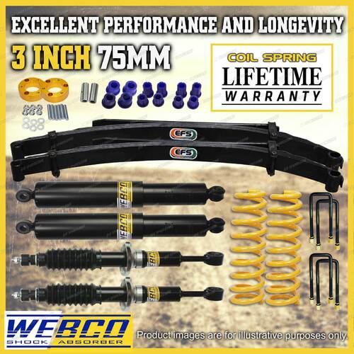 75mm + 50mm Lift Kit Shocks EFS Leaf King Coil Springs for Mazda BT-50 21-on