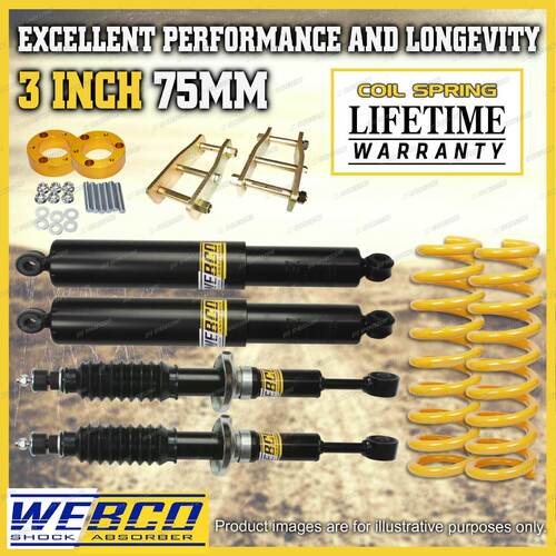 3 Inch 75mm Easy Lift Kit Webco Shocks King Spring for Mazda BT-50 21-on