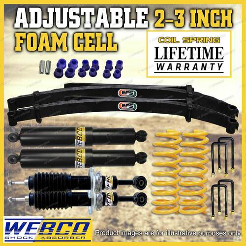 Adjustable 2 - 3 Inch Foam Cell Shocks Lift Kit EFS Leaf for Foton Tunland 12-on