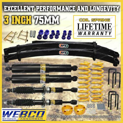 3 Inch 75mm Lift Kit Shocks EFS Leaf King Springs for Foton Tunland 12-on