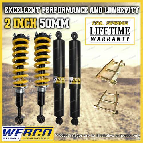 2" 50mm Easy Lift Kit Webco Shocks King Coil Springs for Foton Tunland 12-on