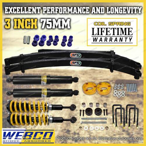 75mm + 50mm Pre Assembled Lift Kit Diff Drop EFS Leaf for Foton Tunland 12-on