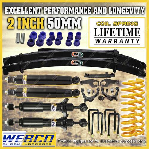 2" 50mm Lift Kit Webco Shocks King Spring EFS Leaf Diff for Mitsubishi Triton MQ