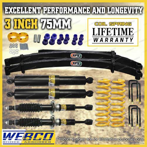 75mm + 50mm Lift Kit Shocks EFS Leaf King Coil Springs for Isuzu D-max 20-on