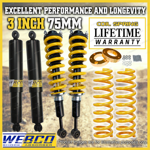 75mm + 50mm Pre Assembled Lift Kit Shock King Springs for Toyota Prado 90 95