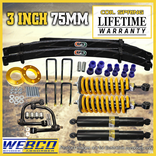 75mm + 50mm Pre Assembled Lift Kit EFS Leaf Spacer Arm for Ford Ranger PX3 18-22