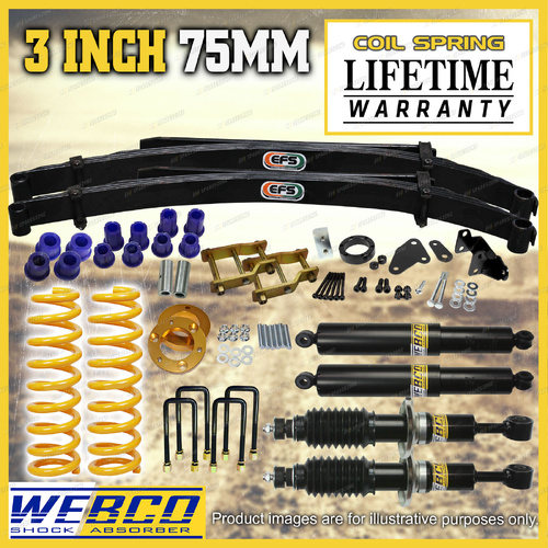 3" 75mm Lift Kit King Coil EFS Leaf Diff Spacer for Ford Ranger PX3 18-22