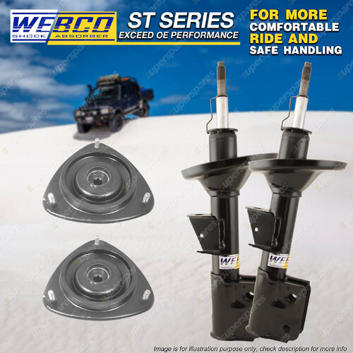 Front Shock Absorbers & Strut Mount Bearing Kit for Subaru Liberty BE BH 98-03