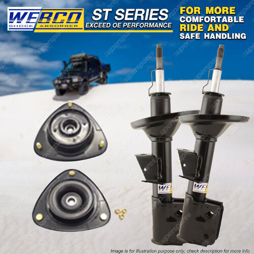 Front Shock Absorbers & Strut Mount Bearing Kit for Subaru Forester SH 08-13