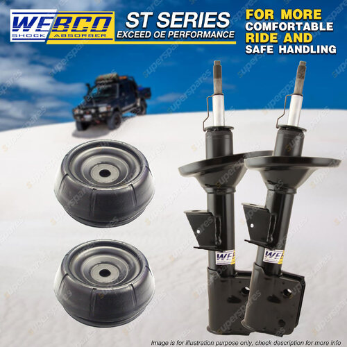 Front Shock Absorbers & Strut Mount Bearing Kit for Holden Astra TS 98-07