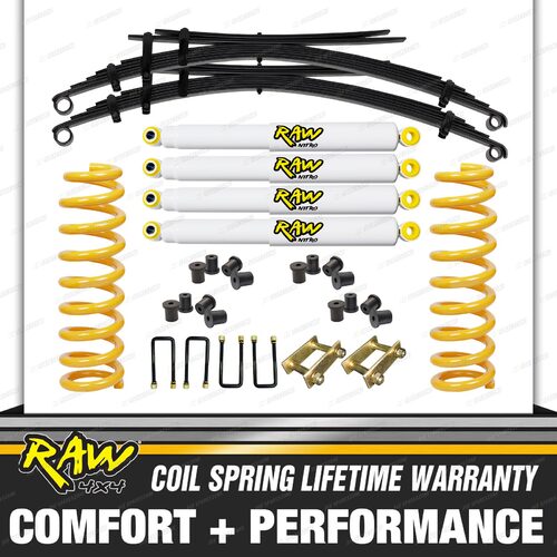 RAW 4x4 Shock Coil Leaf Springs for Landcruiser 76 SERIES 2"50mm Lift Kit 300KG